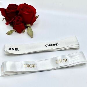 Authentic Chanel & Dior Ribbon For Hair Craft Decor Gift Wrap Each 60”+